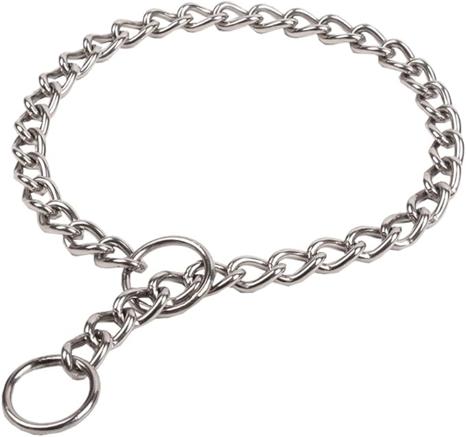 SGODA Chain Dog Training Choke Collar, 24 in, 3.5 mm