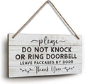 YZEXEZY Do Not Knock or Ring Doorbell Sign 6"x12"Do Not Disturb Wooden Hanging Sign for Front Door Hanger-Leave Packages at Door -No Soliciting