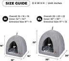 Best Pet Supplies Cat Bed for Indoor Cat, Domed Tent House with Removable Pillow, Covered Cat Cave for Small Dog, Puppies and All Breeds of Cats - Gray, 20 x 20 x H:22"