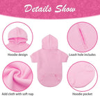 KOOLTAIL Dog Hoodie for Large Medium Small Dogs, Soft and Warm Pet Sweater with Leash Hole and Pocket Boy Girl, Puppy Fall Winter Jacket Clothes, French Pitbull Cold Weather Coat Sweatshirt, Pink S