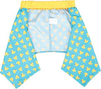 HDE Dog Swim Trunks Hawaiian Board Shorts Beach Pool Swimsuit for XS to XXL Dogs Teal Rubber Ducks - XL