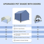 4x4 FT X-Large Outdoor Dog House for Large Dogs, Heavy Duty Weatherproof Dog Kennel with Upgraded Doors, Dog Tent for Outside Shelter, Waterproof Canopy Pet House for Small Animals, Navy Blue
