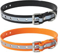 Waterproof Replacement Strap for Shock Collars, Adjustable Bark and E Collar Strap, Fits 5–150 lbs Dogs, Reflective TPU Dog Training and Invisible Fence Replacement Collars 3/4 inch Dog Collar 2 Pack