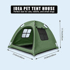 Portable Pet Tent House for Indoor & Outdoor Use - Easy Access Cat Nest Without Door Flap, Ideal for Cats, Puppies & Small Animals (Green)