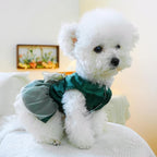 Fashion Sweet Puppy Dog Blingbling Princess Skirt Pet Dog Lace Cake Camisole Tutu Dress H-Dark Green XS