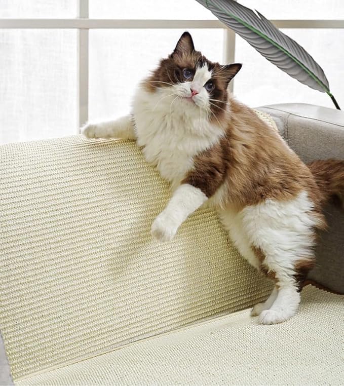 Plus Size Cat Scratching Mat Pastable Natural Sisal Grinding Claws Mat and Anti-Slip Carpet for Cat Grinding Claws and Furniture Protecting Carpet Sofas (50 * 80cm)