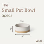 Mora Ceramic Pet Bowl Size Small - Food/Water Dish for Puppy Dogs, Cats, Guinea Pig, Rabbit, Hamster, Snake, ect. 11oz or 2 Cups - Basic Bowls for Your Dog or Cat, Mix and Match for a Set - Oat