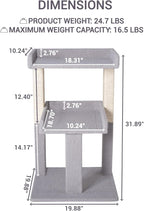 Lulu Large Cat Tree Tower with 2 Spacious Platforms, Sturdy Multi-Cat Condo with Sisal Scratching Posts, Stable Anti-Tip Design for Indoor Cats