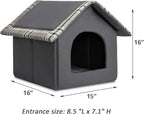 Hollypet Cozy Pet Bed Warm Cave Nest Sleeping Bed Puppy House for Cats and Small Dogs, Gray