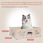 Large Cat Scratcher Pad with Box, Reversible Corrugated Cardboard Scratch Pad, Kitten Scratching Board with Catnip, Durable Recycle Scratching Pads, 5 Pack, L