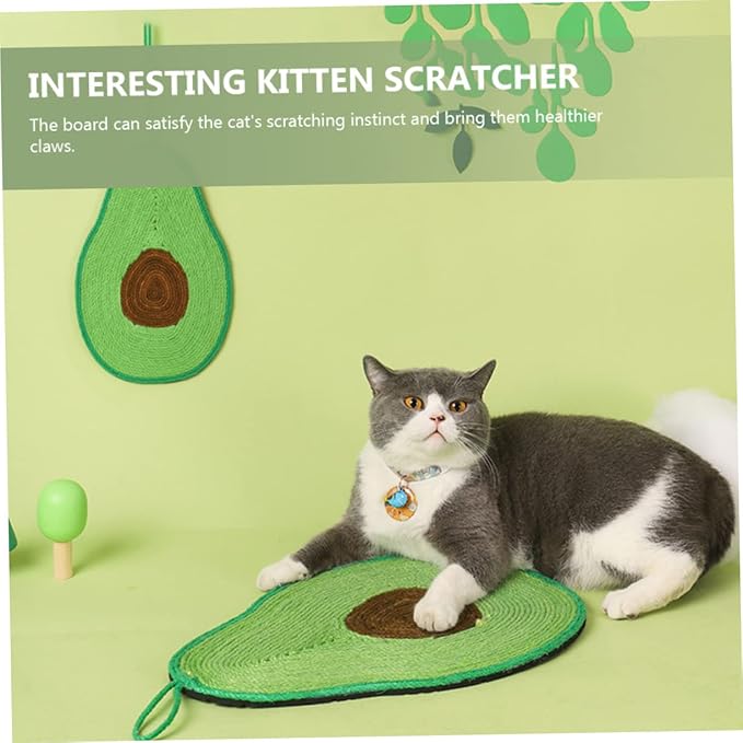 Cat Scratching Mat Couch Accessories Avocado Toy Wall Hanging Decor Cat Scratching Posts Cat Scratcher Sisal Mat for Cats Hanging Cat Scratcher Decorative Scratch Pad