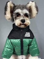 Dog Winter Coat Duck Down Jacket for Small Medium Dogs-Thicken Dog Coat Windbreaker Puppy Winter Clothes for Cold Weather Snowday (Green, X-Large)
