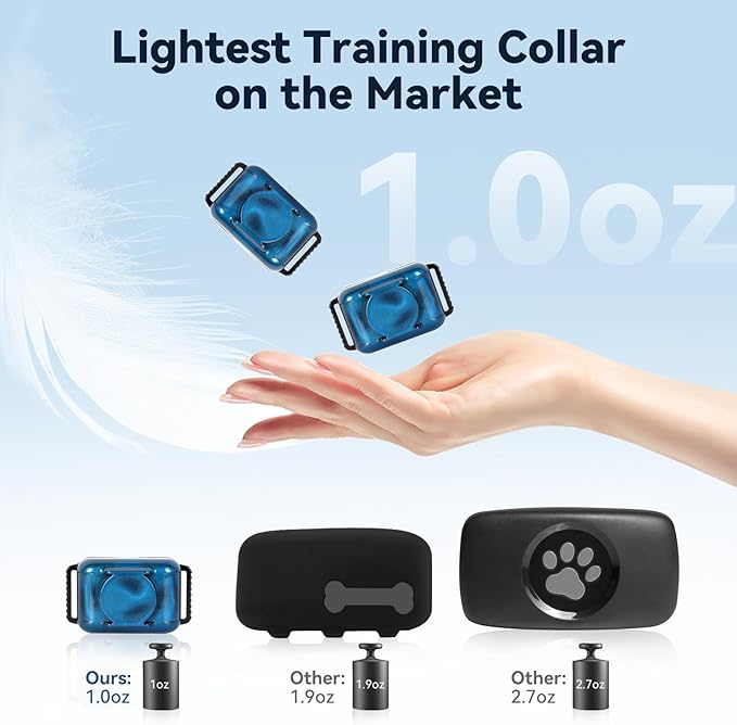 Shock Collar for Small Dogs，Tiniest and Lightest Dog Training Collar with 2000ft Remote，Tailored Small Dog Shock Collar 5-15 Pounds，Beep，Vibration and Safe Shock，0-99-Level Precise Adjustment，Blue