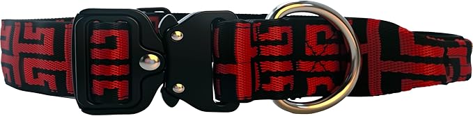 Heavy Duty Dog Collar with Unique Leopard Totem Design Adjustable Durable Nylon Collar, Metal Buckle for Large Dogs Bold Style for Training & Outdoor Adventures (Totem S)