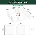 FXW Homeplus Unleashed Indoor Dog Playpen - Stress-Free and Safe Play, Heavy Duty 32 Inch 16 Panels Dog Pen for Small and Medium Dogs, White│Patented