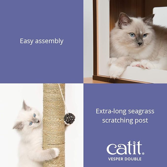 Vesper Cat Tree, Double, Walnut, 52048