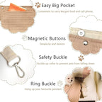 NATUYA Small Dog Carrier Sling Dog Sling Carrier for Small Dogs Puppies Cats, Big Pouch Safety Leash Pet Sling Carrier for Walking Outdoor Travel (Brown, Canvas)
