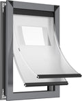 Rescumascer Aluminum Medium Dog Door for Door, Doggie Door with Two Sliding Panels, Energy Efficent Doggy Door for Medium Dogs and Large Cat up to 30lbs