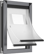 Rescumascer Aluminum Medium Dog Door for Door, Doggie Door with Two Sliding Panels, Energy Efficent Doggy Door for Medium Dogs and Large Cat up to 30lbs