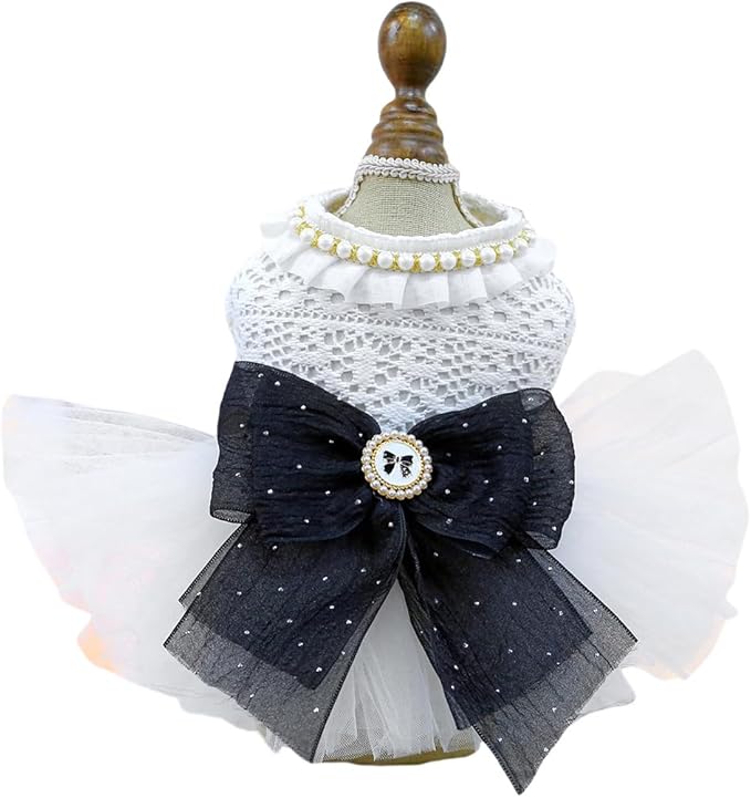 Fashion Sweet Puppy Dog Blingbling Princess Skirt Pet Dog Lace Cake Camisole Tutu Dress K-White-2 L
