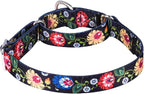Serijoars Adjustable Martingale Dog Collar Heavy Duty Nylon Dog Collar for Medium Large Dogs Walking Training Boy and Girl Dogs (M, Black)