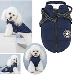 Aiboria Dog Jackets for Winter Windproof Waterproof 2 in 1 Outfit Cold Weather Coat Dog Vest Harness Puppy Winter Warm Jacket Large Blue 4XL