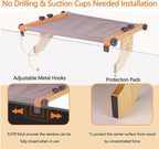 Cat Window Perch - No Drilling Renter-Safe, Adjustable Sill Fit with Sturdy Wood- Metal Frame, Washable Non-Slip Bed, Easy Assembly for Indoor Cats - Ideal for Small Spaces & Multi-Cat Homes(Gray,L)