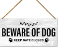 Dog Sign for Front Door - Keep Gate Closed, Beware of Warning for Home Decor, Fence Yard Decoration - Gift for Dog Dad Mom Lover Owner