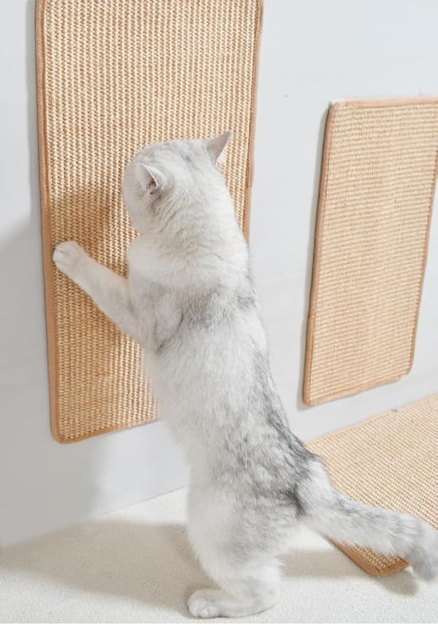 Plus Size Cat Scratching Mat Pastable Natural Sisal Grinding Claws Mat and Anti-Slip Carpet for Cat Grinding Claws and Furniture Protecting Carpet Sofas (40 * 60cm)
