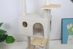 Premium Wood Cat Tree with Large Cat Condo Sisal Scratching Posts Wood Ladder and Clear Perch 165cm Height Sturdy Construction for Large Cats Simple Home Assembly