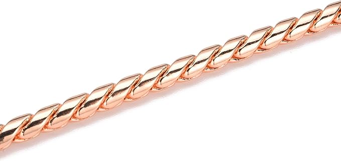Mogoko Stainless Steel Dog Choke Chain Collar, Puppy Metal Snake Chain Pet Show Slip Collar Choker for Training Walking (Rose Gold;16.0"*3.0mm)