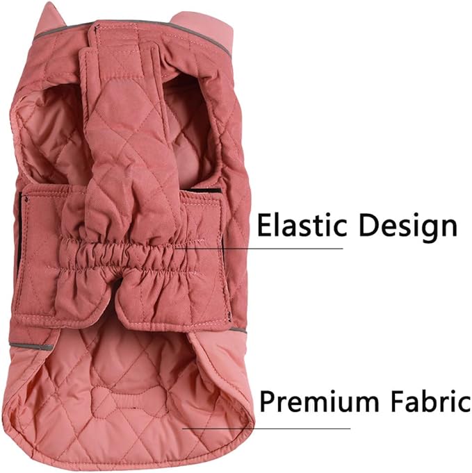 Reversible Dog Coats for Medium Dogs Waterproof Warm Dog Jacket for Cold Winter,Pink L