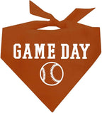Game Day Dog Bandana | 100% Cotton Adjustable Triangle | Made in USA | Baseball| Sports | Biggest Fan | Game Day | Dark Orange, One Size (1054)