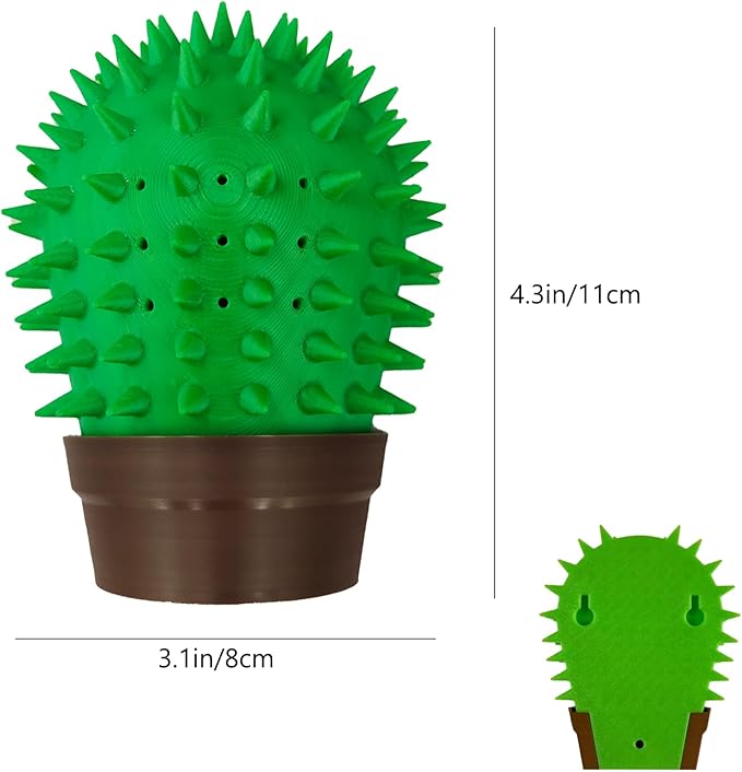 Cactus Cat Self Groomer – Adorable Cat Wall Scratcher, Wall & Corner Mounted Scratch Board for Indoor Cats, with Massage Bristles for Clawing, Stretching,Grooming and Itching Relief