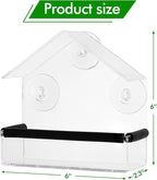 Outdoor Window Bird Feeder for Cats Viewing - Clear Bird Feeder with Strong Suction Cup, Cat Perch Accessories for Entertaining Watching, S