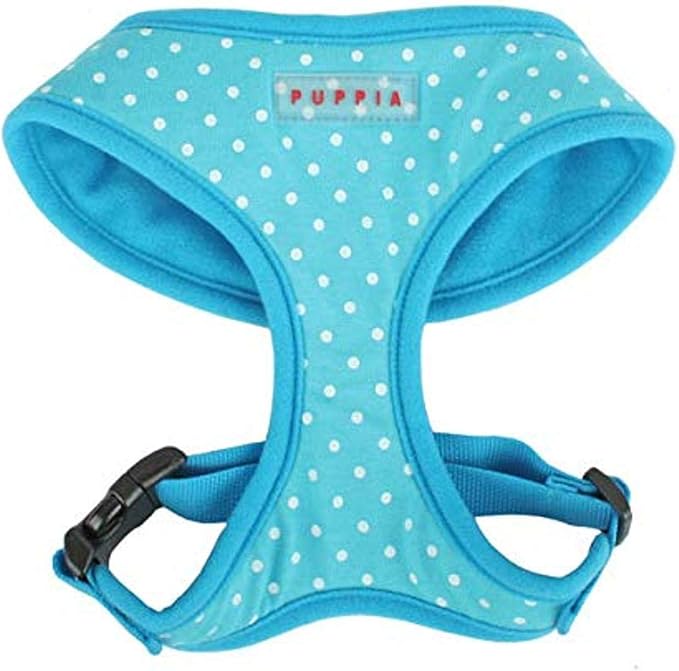 Puppia Dotty Dog Harness Over-the-Head No Pull No Choke Walking Training Adjustable for Small & Medium Dog, Medium, Sky Blue