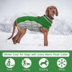 FUAMEY Dog Coat for Small Dogs,Waterproof Dog Winter Jacket with Harness Built in Puppy Cold Weather Coats Reflective Pet Vest with Zipper Warm Fleece Dogs Snowsuit Windproof Green S