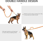 DAGANXI Tactical Dog Collar, Adjustable Military Training Nylon Dog Collar with Control Handle and Heavy Metal Buckle for Medium and Large Dogs, with Patches and Airtags Case (Orange-Set, S)