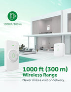 AVANTEK Wireless Door Bell, CW-21 Mini Waterproof Wireless Doorbell Operating at Over 1000 Feet, 2 Remote Buttons Can Have Different Tones, 52 Melodies, CD Quality Sound and LED Flash