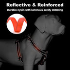 Plutus Pet Adjustable No Pull Dog Harness with Leather Accents, Heavy Duty Reflective Nylon Vest for Training, Hiking, Easy Walk Harness for Small, Medium, Large Dogs (Orange, S)
