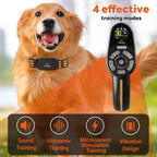 DuDuDog Training Shock Collars with 9.8FT Retractable Leash – 3200FT Remote E-Collar for Small & Large Dogs, Color Screen Display, Beep Vibration Static, IP67 Waterproof, USB-C Rechargeable