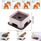 Bulldog Bowl Ceramic Dog Food Bowl - Cat Dish Wide Mouth Dog Bowl Pet Sterile Tilted Pet Feeder with Anti-Skid Rubber Mat (White M/1.5 Cup)