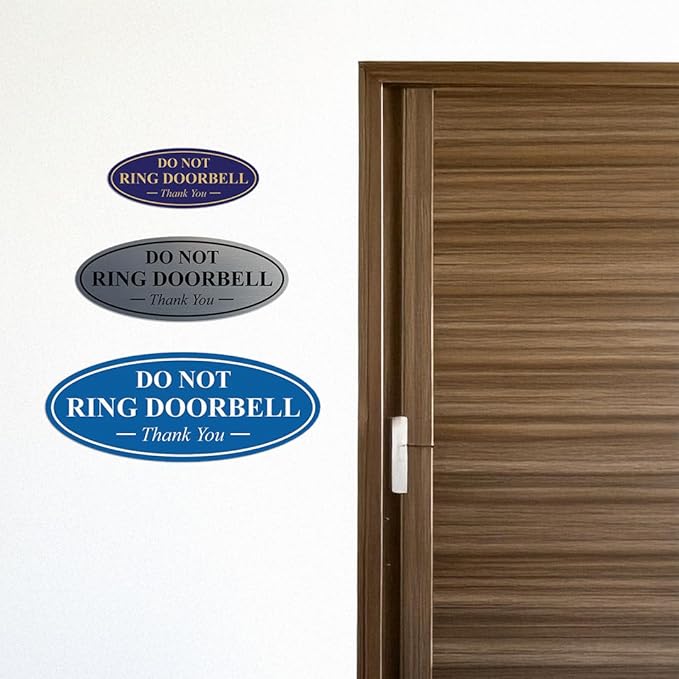All Quality Oval DO NOT Ring DOORBELL Thank You Sign - Black Medium 1 Pack