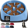 GORILLA GRIP Patented BPA Free Slow Feeder Dog Bowls, Interactive Puzzle Toy for Dogs and Cats Food Training Enrichment, Keeps Pets Busy and Prevents Puppy Overeating, All Breeds, 2 Cup, Light Blue