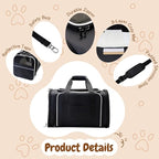 Double Expandable Cat Carrier,Airline Approved Soft-Sided Pet Travel Carrier for Small Dogs Cats Under 15 lbs,Waterproof 600D Oxford Fabric with Washable Replacement Liner,Odor-Free & Claw-Proof Black