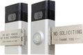 Front Door No Soliciting Sign & Do Not Knock Or Ring Doorbell Sign - Easy to Install on Doorbells - Prevents the Doorbell From Ringing While Napping or at Work (Silver - Right Side Mount)