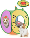 Bissap Pop Up Cat Cube, Collapsible Cat Hideouts Play House Peek Too Cat Cave Tent with 3 Holes for Indoor Outdoor Kittens Cats Puppies Rabbits Hideaway Bed Toy