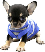 LOPHIPETS 100% Cotton Striped Dog Shirts for Small Dogs Chihuahua Puppy Clothes Tank Vest Tee-Blue and Gray Strips/XXS