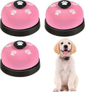 3 Pack Dog Doorbells, Pet Training Bells for Outside Potty Training and Communication, Bell for Dog Cat Puppy Interactive Toys (Pink, 3 Pack)