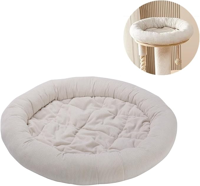 SHENGOCASE Round Cat Tree Tower Accessories Replacement Parts, Round Donut Cuddler Cat Cushion Dog Bed Add-ons for Plaform Perch Shelves (20")